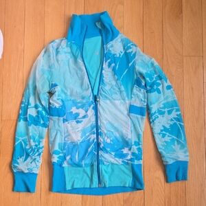 Lululemon Blue Floral Reversible Zip-Up Jacket